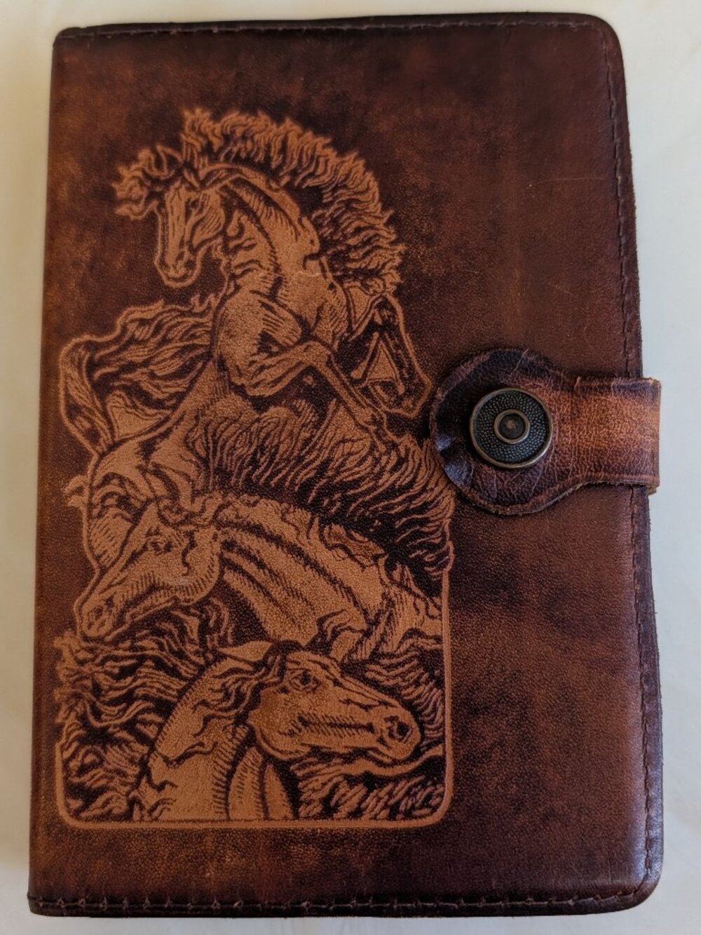 Custom Handmade Leather Notebook Horse Cover Brand New Old Stock Made in USA